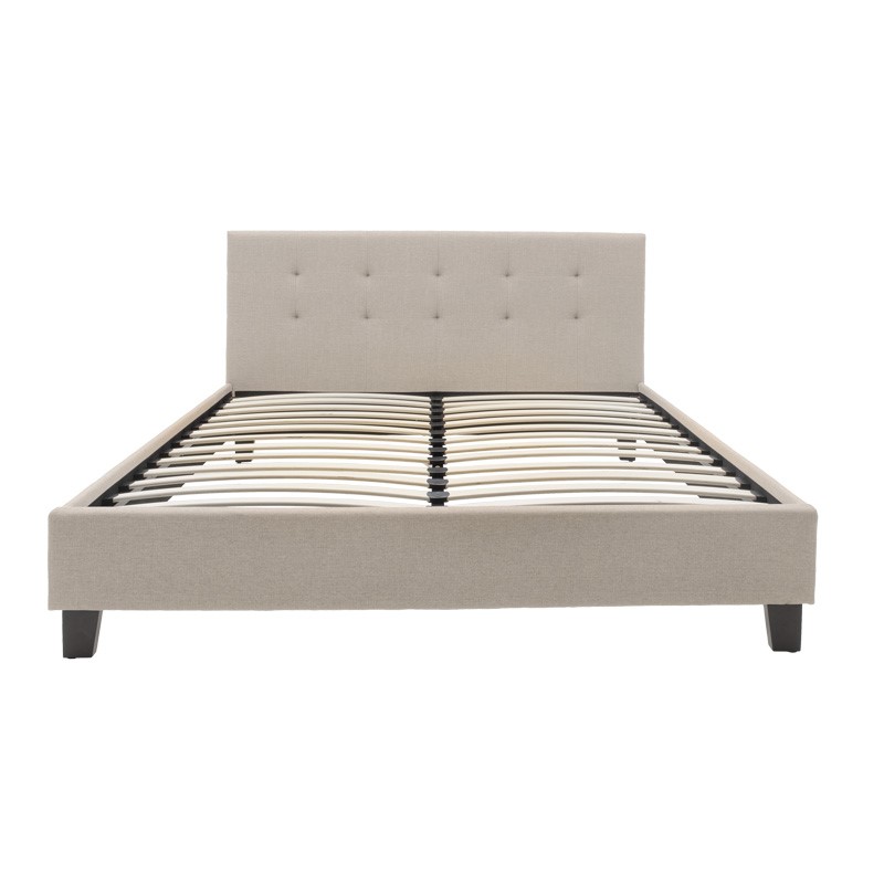 Bed with mattress Mago-Utopia pakoworld ecru fabric 150x200cm