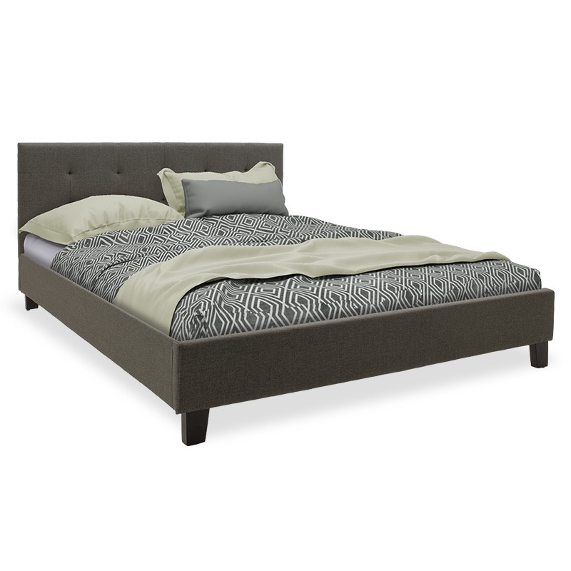 Bed with mattress Mago-Utopia pakoworld anthracite fabric 150x200cm