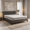 Bed with mattress Mago-Utopia pakoworld anthracite fabric 150x200cm