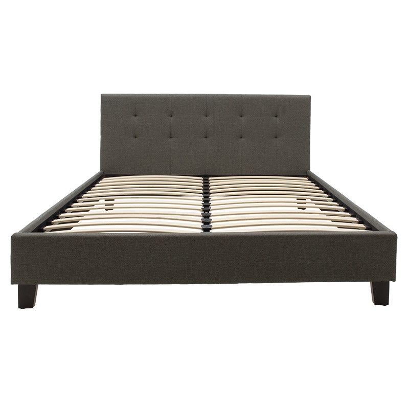 Bed with mattress Mago-Utopia pakoworld anthracite fabric 150x200cm