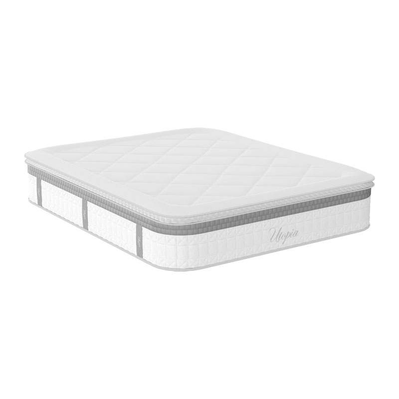 Bed with mattress Mago-Utopia pakoworld anthracite fabric 150x200cm