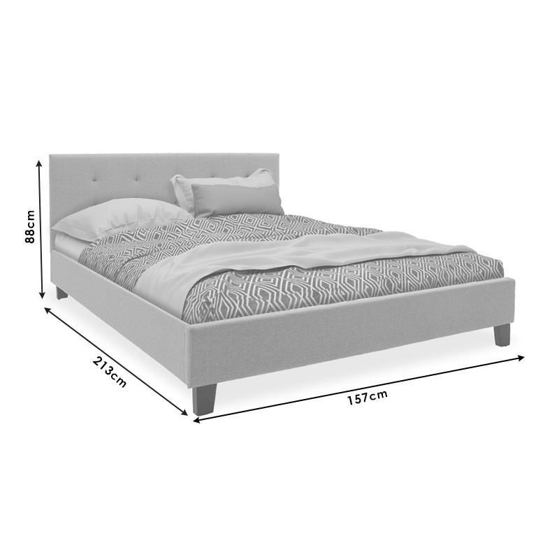 Bed with mattress Mago-Utopia pakoworld anthracite fabric 150x200cm