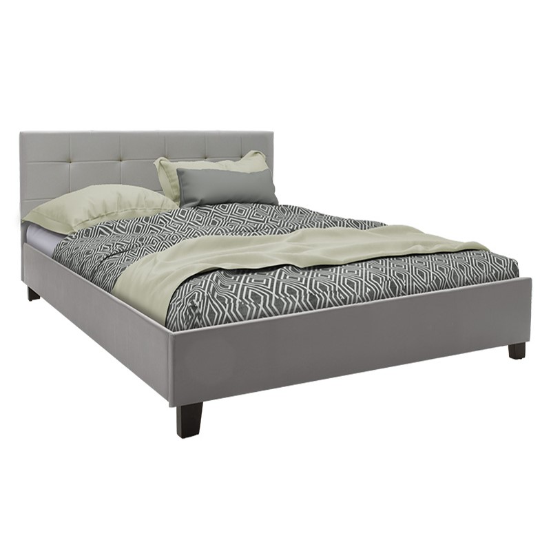 Bed with mattress Mago-Utopia Pakoworld PU grey 150x200cm