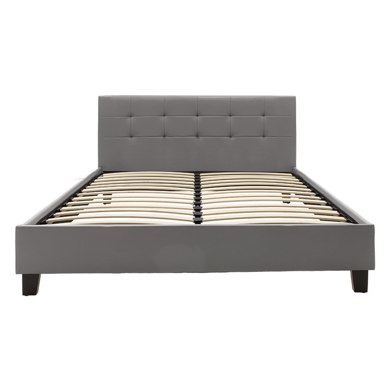 Bed with mattress Mago-Utopia Pakoworld PU grey 150x200cm