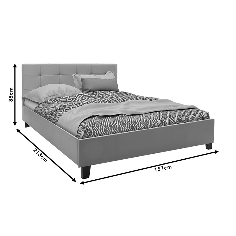 Bed with mattress Mago-Utopia Pakoworld PU grey 150x200cm