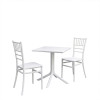 Τραπεζαρία Groovy Tifany I pakoworld σετ 3τεμ λευκό PP 60x60x76εκ