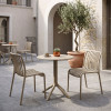 Τραπεζαρία Mercon Zoi pakoworld σετ 3τεμ cappuccino PP Φ60x75εκ