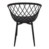 Dining room with Ezra Armchairs black and Antoro table glass with black metal Φ80x75cm Set 5pcs