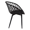 Dining room with Ezra Armchairs black and Antoro table glass with black metal Φ80x75cm Set 5pcs