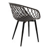 Dining room with Ezra Armchairs anthracite and Antoro table glass with black metal Φ80x75cm Set 5pcs