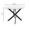Julita dining set with grey Chairs and Antoro glass table with metal frame in natural finish Ø80x75cm 5-piece Set