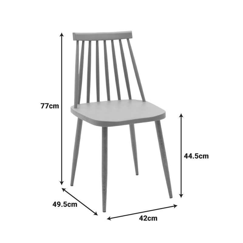 Dining Set with Aurora grey Chairs and Antoro Table glass with black metal Φ100x75cm Set 5pcs