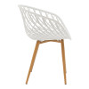 Dining Set with Ezra white Armchairs and Antoro Table glass with metal in natural finish Φ100x75cm Set 5pcs
