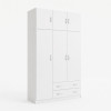 Three door wardrobe with overhead storage Alvia pakoworld white 150x51x240cm