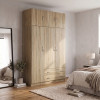 Three door wardrobe with overhead storage Alvia pakoworld sonoma 150x51x240cm