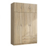 Three door wardrobe with overhead storage Alvia pakoworld sonoma 150x51x240cm