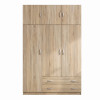 Three door wardrobe with overhead storage Alvia pakoworld sonoma 150x51x240cm
