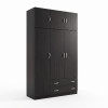 Three door wardrobe with overhead storage Alvia pakoworld wenge 150x51x240cm