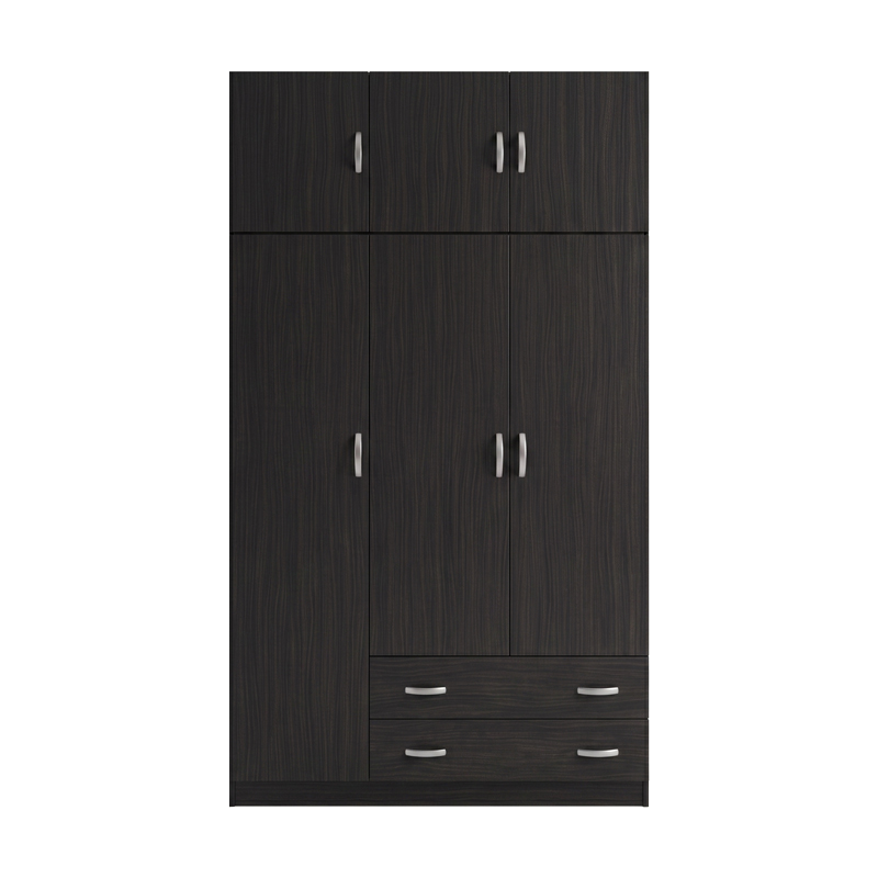 Three door wardrobe with overhead storage Alvia pakoworld wenge 150x51x240cm