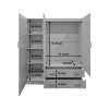 Three door wardrobe with overhead storage Alvia pakoworld wenge 150x51x240cm
