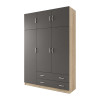 Three door wardrobe with overhead storage Alvia pakoworld sonoma with anthracite 150x51x240cm