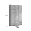Three door wardrobe with overhead storage Alvia pakoworld sonoma with anthracite 150x51x240cm