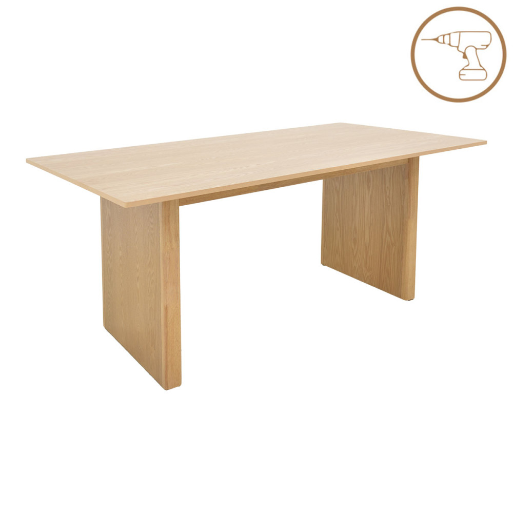 Τραπεζαρία με Καρέκλες Genoa μπεζ και Τραπέζι Eleganza sonoma MDF και rubberwood 180x99x75,8εκ Σετ 7τεμ