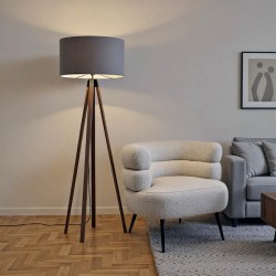 Floor lamp PWL-1059 pakoworld Ε27 walnut-grey D38x140cm