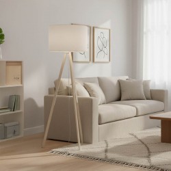 Floor lamp PWL-1060 pakoworld Ε27 natural-cream D38x140cm