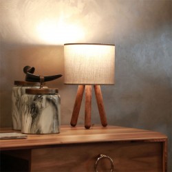 Table lamp PWL-1151 pakoworld E27 athracite-walnut D19x32cm Table lamp PWL-1151 pakoworld E27 athracite-walnut D19x32cm