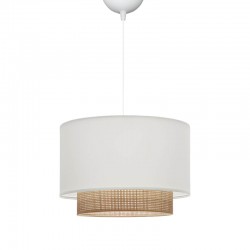 Ceiling lamp Newbay pakoworld fabric and mat in white-natural color D30x20cm Ceiling lamp Newbay pakoworld fabric and mat in white-natural color D30x20cm