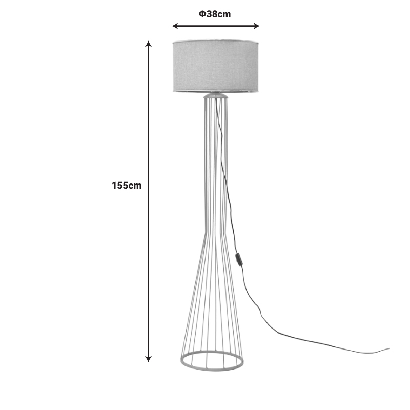 Floor lamp Firdo pakoworld E27 golden-beige D38x155cm Floor lamp Firdo pakoworld E27 golden-beige D38x155cm