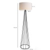 Floor lamp Firdo I pakoworld E27 fabric cream -metal black Φ38x121cm
