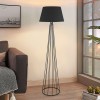 Floor lamp Firdo II pakoworld E27 fabric-metal black Φ38x121cm