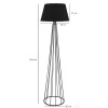 Floor lamp Firdo II pakoworld E27 fabric-metal black Φ38x121cm