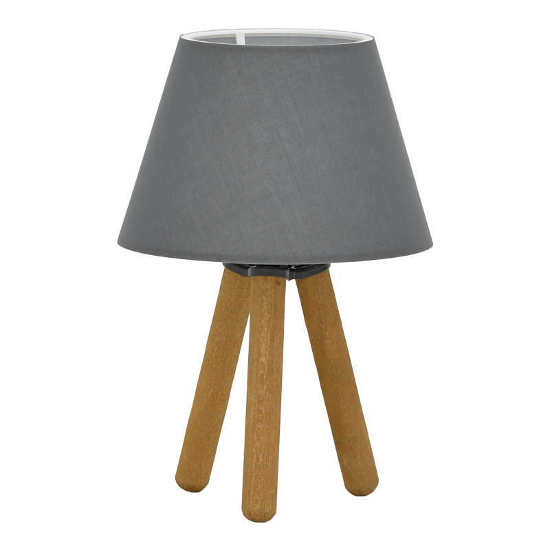 Table lamp PWL-1071 pakoworld Ε27 grey-walnut D22x32cm Table lamp PWL-1071 pakoworld Ε27 grey-walnut D22x32cm