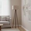Floor lamp PWL-1059 pakoworld E27 in sand/beige-walnut shade D38x140cm