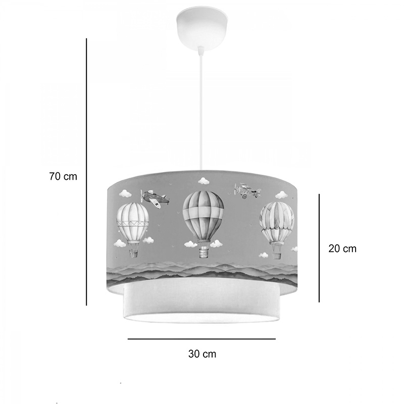 Children\'s ceiling lamp Balon pakoworld in green-cream shade D30x20cm Children\'s ceiling lamp Balon pakoworld in green-cream shade D30x20cm