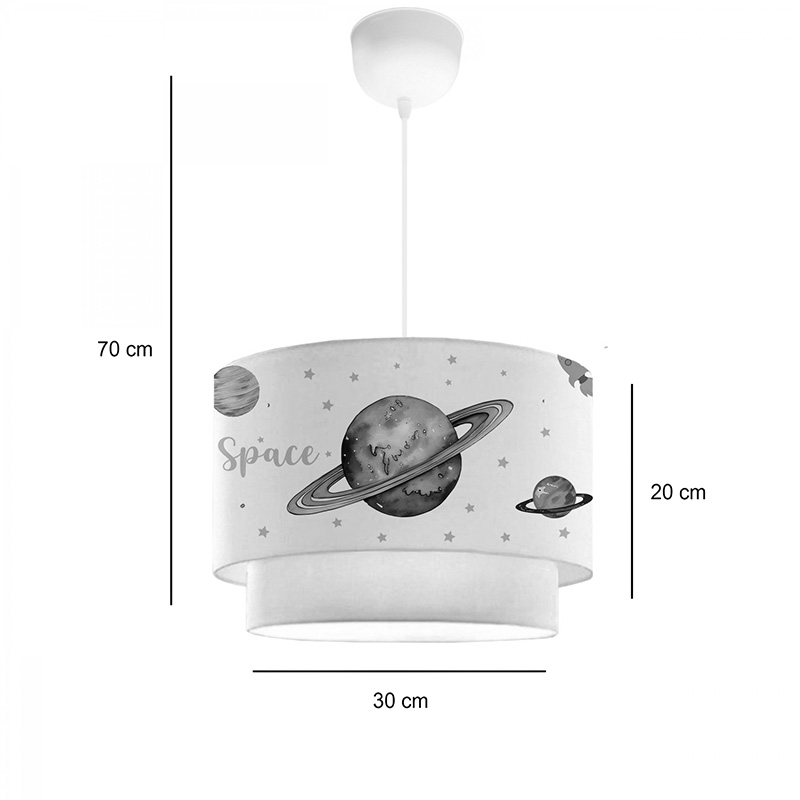 Children\'s ceiling lamp Saturn pakoworld multi-colored-white D30x20cm Children\'s ceiling lamp Saturn pakoworld multi-colored-white D30x20cm