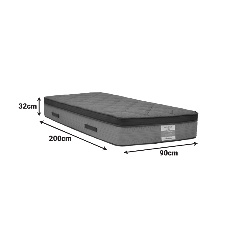 Στρώμα Deluxe pakoworld pocket spring διπλής όψης 32cm 90x200εκ