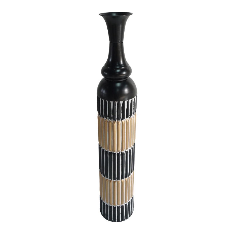 Decorative vase Thund Inart metal in black and natural shade D15.9x88.9cm Decorative vase Thund Inart metal in black and natural shade D15.9x88.9cm