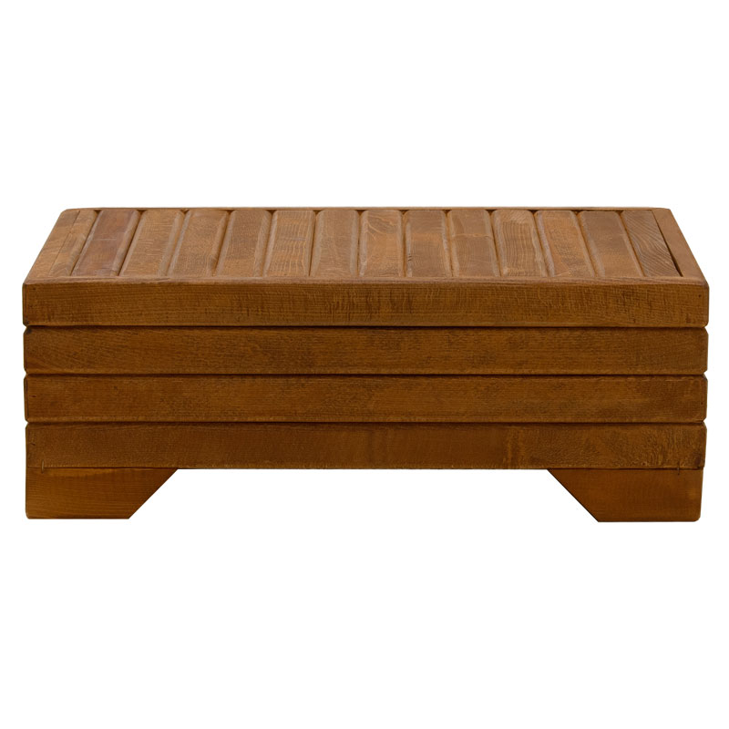Τραπέζι Otis pakoworld μασίφ ξύλο οξιάς καρυδί 60x42x21.5εκ