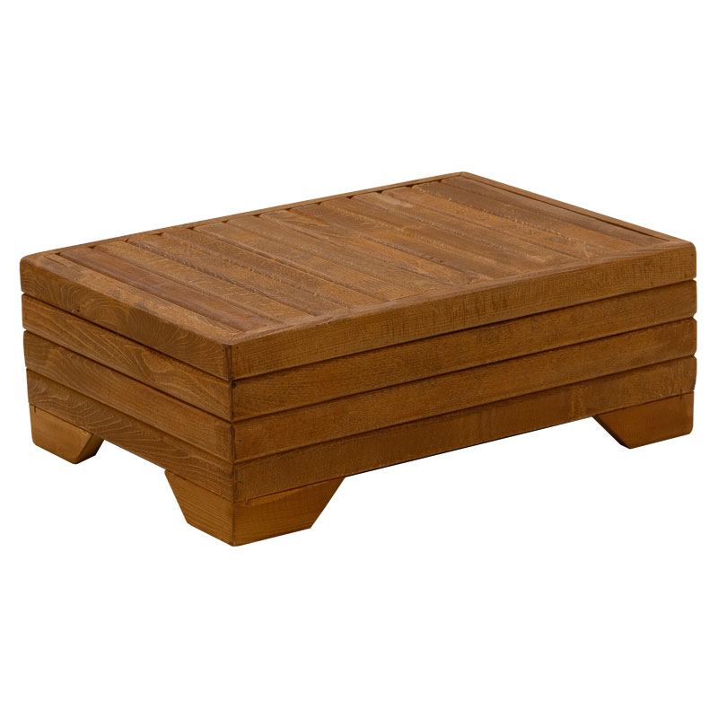 Τραπέζι Otis pakoworld μασίφ ξύλο οξιάς καρυδί 60x42x35εκ