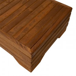 Τραπέζι Otis pakoworld μασίφ ξύλο οξιάς καρυδί 60x42x35εκ