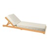 Sunbed with cushion Specta-Vertian pakoworld solid beech wood in natural color 60x190x50cm