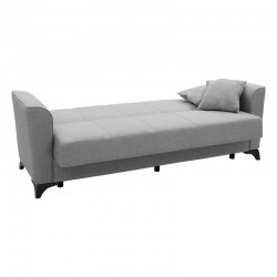 Kαναπές κρεβάτι Asma pakoworld 3θέσιος ύφασμα γκρι 217x76x85εκ