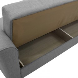 Kαναπές κρεβάτι Asma pakoworld 3θέσιος ύφασμα γκρι 217x76x85εκ