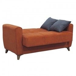 Kαναπές κρεβάτι Antony pakoworld 2θέσιος ύφασμα βελουτέ κεραμιδί 150x75x85εκ