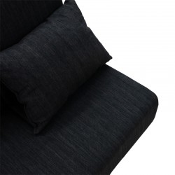 Kαναπές κρεβάτι Romina pakoworld 3θέσιος ύφασμα ανθρακί 180x75x80εκ