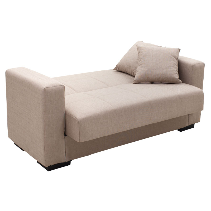 2 seater sofa-bed Vox pakoworld fabric beige 148x77x80cm
